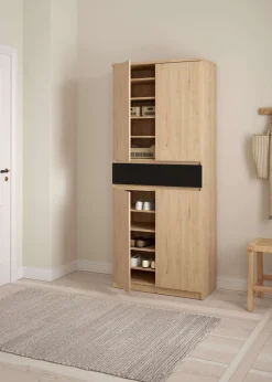 Home affaire Schuhschrank »Naia Schuhaufbewahrung, Schuhkommode, Schuhregal, Garderobenschrank,« mit 4 Türen und 8 Einlegeböden, 1 Schublade, Breite 80 cm