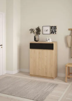 Home affaire Schuhschrank »Naia Schuhaufbewahrung, Schuhkommode, Schuhregal, Garderobenschrank,« mit 2 Türen und 4 Einlegeböden, 1 Schublade, Breite 80 cm