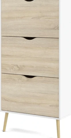 Home affaire Schuhschrank »Oslo Schuhaufbewahrung, Schuhkommode, Schuhregal, Garderobenschrank« mit 3 Klappen, Breite 70 cm, Höhe 139 cm