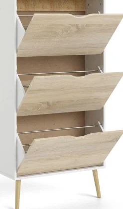Home affaire Schuhschrank »Oslo Schuhaufbewahrung, Schuhkommode, Schuhregal, Garderobenschrank« mit 3 Klappen, Breite 70 cm, Höhe 139 cm
