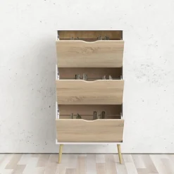 Home affaire Schuhschrank »Oslo Schuhaufbewahrung, Schuhkommode, Schuhregal, Garderobenschrank« mit 3 Klappen, Breite 70 cm, Höhe 139 cm