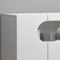 Home affaire Schuhschrank »Real,Schuhschrank,Schuhkommode,Schuhregal,Breite 90 cm« komplett Hochglanz lackiert, 3 Türen mit offenem Fach in ovaler Form