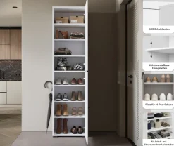 Home affaire Schuhschrank »Schuhkommode Dino« Flurschrank mit verstellbaren Einlegeböden, BxHxT: 50 × 190 × 33 cm
