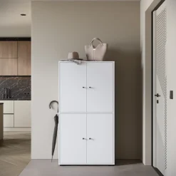 Home affaire Schuhschrank »Schuhkommode Dino« Stauraum mit 4 Türen und verstellbaren Einlegeböden, Breite 70 cm
