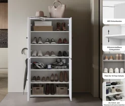 Home affaire Schuhschrank »Schuhkommode Dino« Stauraum mit 4 Türen und verstellbaren Einlegeböden, Breite 70 cm