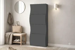 Home affaire Schuhschrank »Schuhschrank mit Klappen / Schuhkommode, Höhe 161 cm« onda 71 cm breit, Anthrazit,mit 4 klapptüren, made in italy