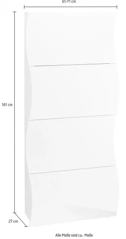Home affaire Schuhschrank »Schuhschrank mit Klappen / Schuhkommode, Höhe 161 cm« onda 71 cm breit, Anthrazit,mit 4 klapptüren, made in italy
