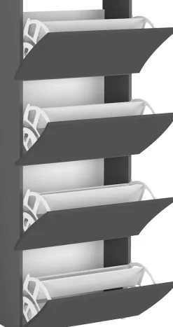Home affaire Schuhschrank »Schuhschrank mit Klappen / Schuhkommode, Höhe 161 cm« onda 71 cm breit, Anthrazit,mit 4 klapptüren, made in italy