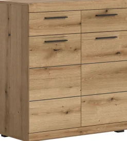 Home affaire Schuhschrank »SIENA, Breite 90 cm, 2 Türen , 2 Einlegeböden, 3 Fächer, 2 Schubkästen« hochwertige Rillenfräsung in MDF Front, 1 Stk. tlg. Schuhkommode, Kommode, Anrichte, Sideboard