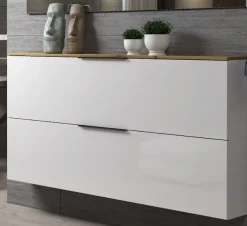 Home affaire Schuhschrank »SPACE, Schuhkipper, Schuhschrank,Schuhkommode, nur 19 cm Tief« Ideal für schmale Flure, Breite 160 cm, Made in Italy, Hochglanzlack