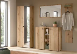 Home affaire Schuhschrank »TATIO, Breite 106 cm, Rillenoptik, offene Fächer, 2 Türen« 1 Stk. tlg. Schuhschrank, Schuhkommode, Flurkommode, Kommode