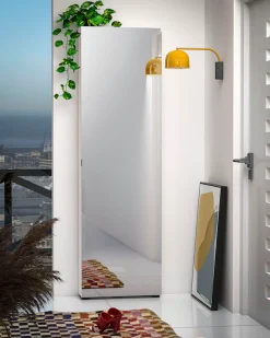 Home affaire Schuhschrank »Tozzi, Schuhregal, Schuhkommode, hochglanz lackiert, nur 20 cm tief« mit 1 Spiegeltür und sanft schließende Tür, Breite 60 cm,Höhe 200 cm
