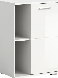 Home affaire Schuhschrank »Valge, Breite 55cm, 1 Tür, 2 offene Fächer,2 verstellbare Einlegeböden« Schuhkommode, Schuhregal, Kommode, Anrichte, Dielenschrank