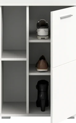 Home affaire Schuhschrank »Valge, Breite 55cm, 1 Tür, 2 offene Fächer,2 verstellbare Einlegeböden« Schuhkommode, Schuhregal, Kommode, Anrichte, Dielenschrank