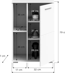 Home affaire Schuhschrank »Valge, Breite 55cm, 1 Tür, 2 offene Fächer,2 verstellbare Einlegeböden« Schuhkommode, Schuhregal, Kommode, Anrichte, Dielenschrank