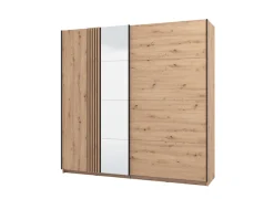 Home affaire Schwebetürenschrank »Ascalon, mit Spiegel und Lamellen 3D, FSC-zertifiziert, Made in Europe« 220x61x217,5cm, 3 verschiedene Innenaussattungen-individuell wählbar