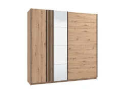 Home affaire Schwebetürenschrank »Ascalon, mit Spiegel und Lamellen 3D, FSC-zertifiziert, Made in Europe« 220x61x217,5cm, 3 verschiedene Innenaussattungen-individuell wählbar