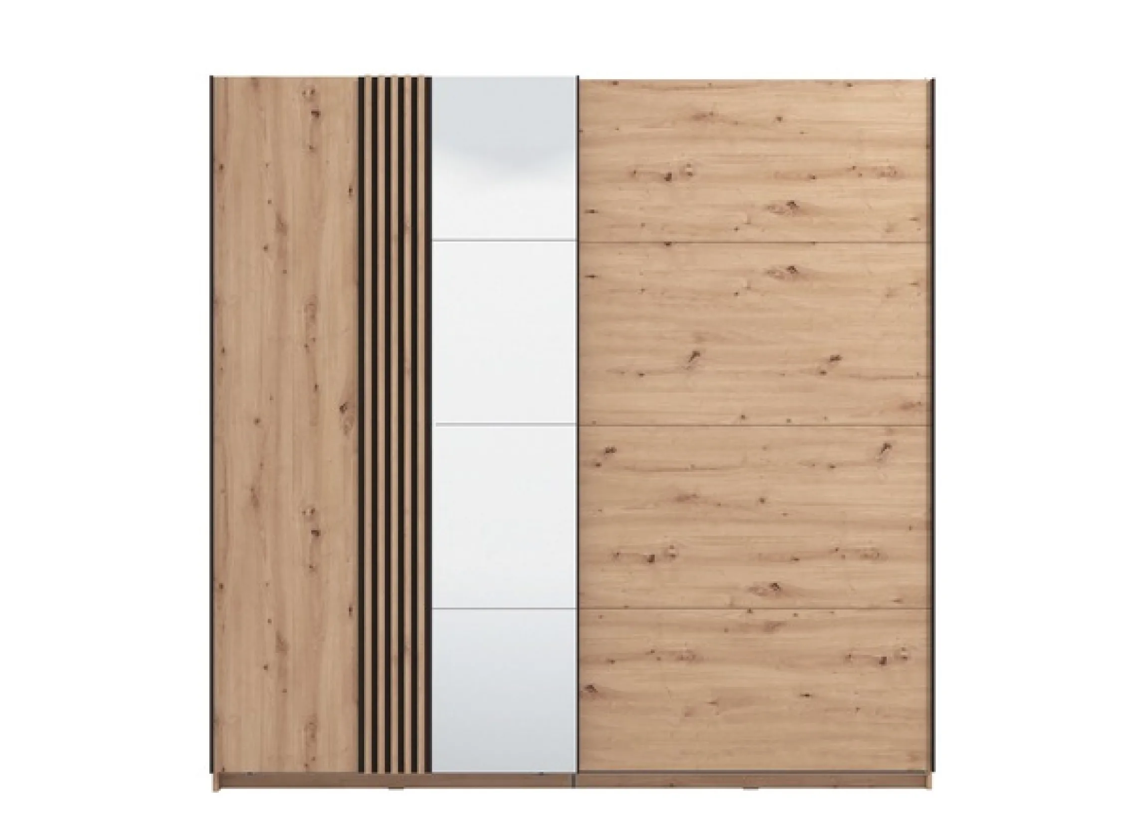 Home affaire Schwebetürenschrank »Ascalon, mit Spiegel und Lamellen 3D, FSC-zertifiziert, Made in Europe« 220x61x217,5cm, 3 verschiedene Innenaussattungen-individuell wählbar
