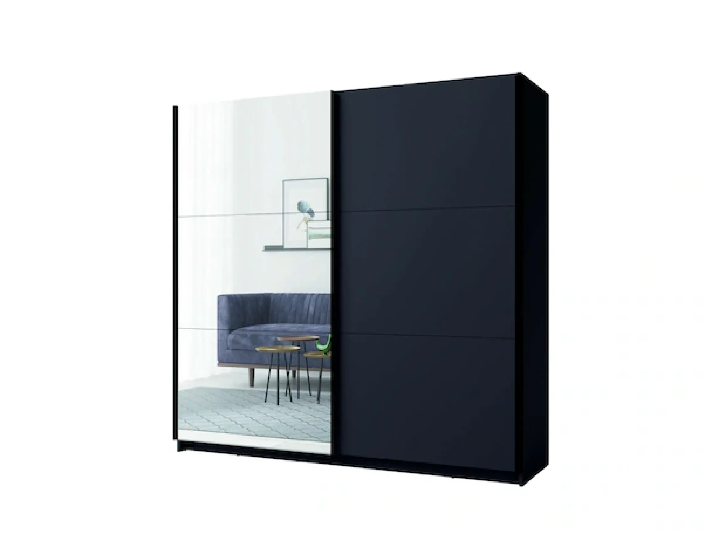 Home affaire Schwebetürenschrank »Kleiderschrank Fresno mit 5 Einlegeböden, Spiegel und Kleiderstange« Garderobe mit 2 Schwebetüren, B/H/T 150/207/62 cm