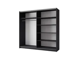 Home affaire Schwebetürenschrank »Kleiderschrank Fresno mit 5 Einlegeböden, Spiegel und Kleiderstange« Garderobe mit 2 Schwebetüren, B/H/T 150/207/62 cm