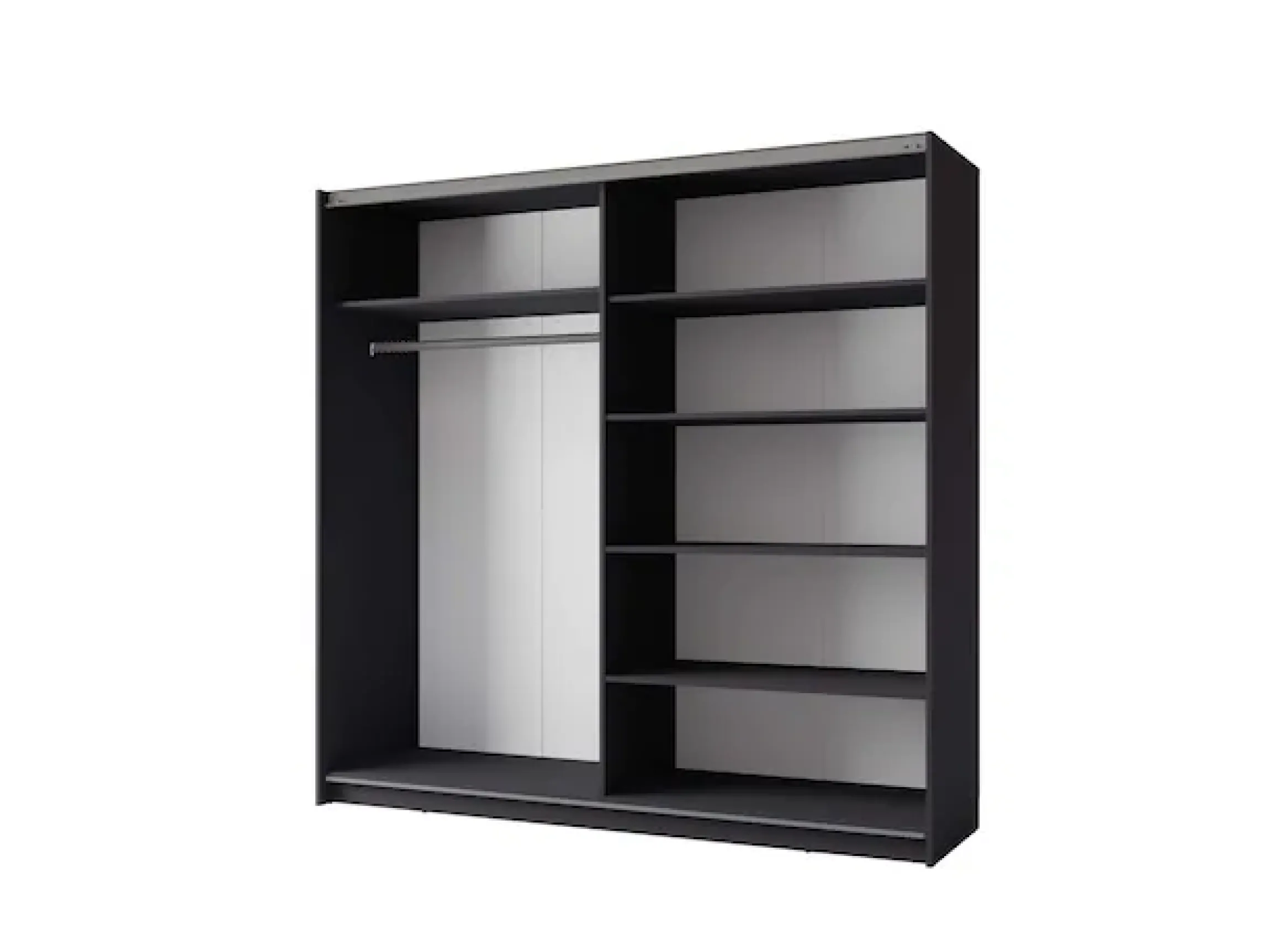 Home affaire Schwebetürenschrank »Kleiderschrank Fresno mit 5 Einlegeböden, Spiegel und Kleiderstange« Garderobe mit 2 Schwebetüren, B/H/T 150/207/62 cm