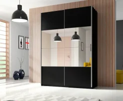 Home affaire Schwebetürenschrank »Beta Schiebetürenschrank Kleiderschrank Wäscheschrank« mit Spiegel, INKLUSIVE kompletter Innenausstattung, Metallgriffe