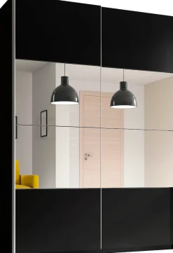 Home affaire Schwebetürenschrank »Beta Schiebetürenschrank Kleiderschrank Wäscheschrank« mit Spiegel, INKLUSIVE kompletter Innenausstattung, Metallgriffe