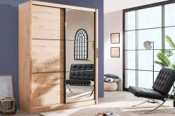 Home affaire Schwebetürenschrank »Navara Kleiderschrank mit Spiegel Wäscheschrank Garderobe« mit großzügiger Innenausstattung, FSC®-zertifiziert, in 3 Breiten
