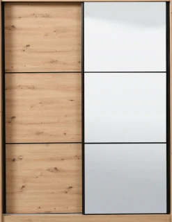 Home affaire Schwebetürenschrank »Navara Kleiderschrank mit Spiegel Wäscheschrank Garderobe« mit großzügiger Innenausstattung, FSC®-zertifiziert, in 3 Breiten
