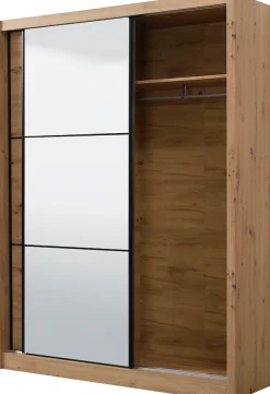 Home affaire Schwebetürenschrank »Navara Kleiderschrank mit Spiegel Wäscheschrank Garderobe« mit großzügiger Innenausstattung, FSC®-zertifiziert, in 3 Breiten