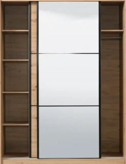 Home affaire Schwebetürenschrank »Navara Kleiderschrank mit Spiegel Wäscheschrank Garderobe« mit großzügiger Innenausstattung, FSC®-zertifiziert, in 3 Breiten