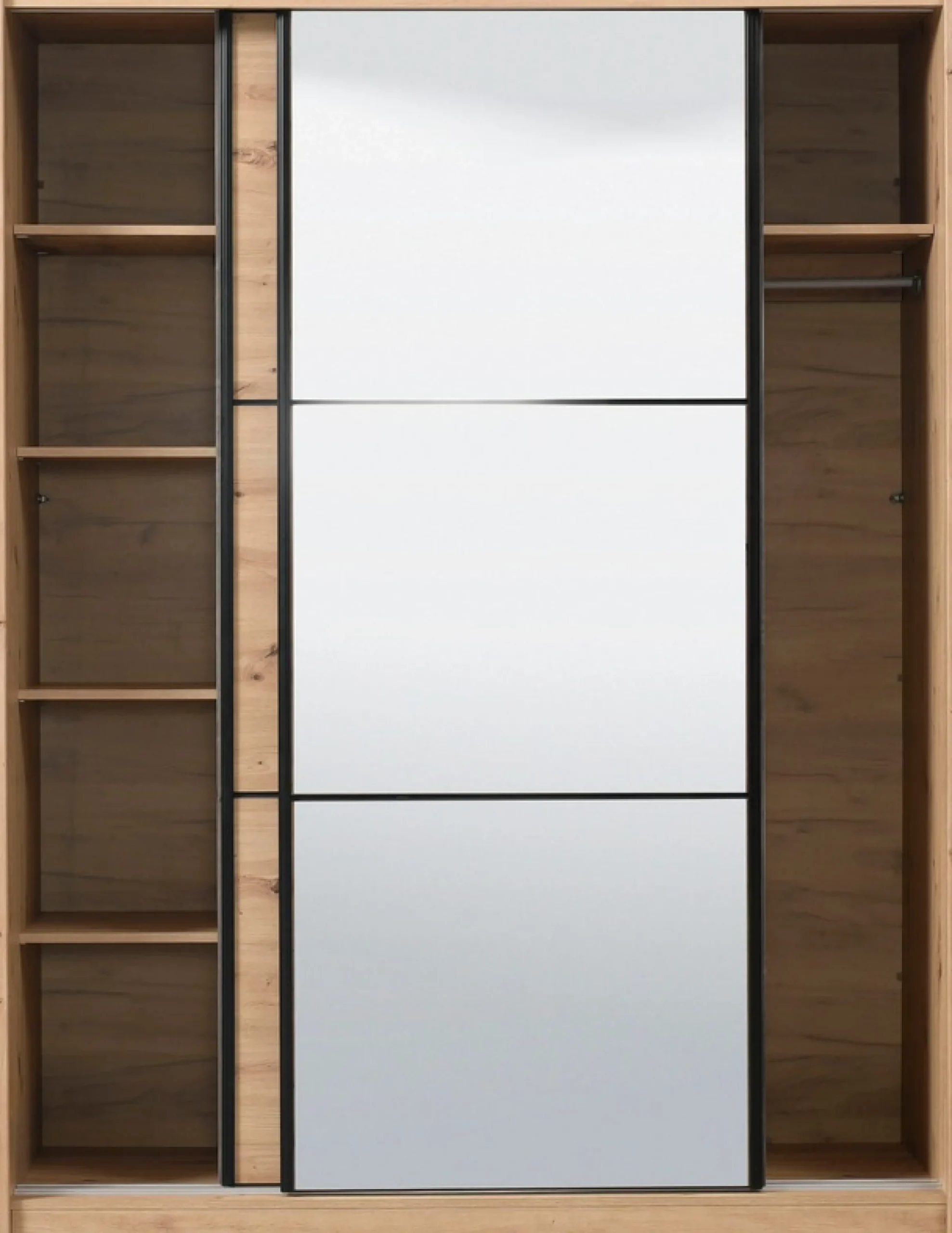 Home affaire Schwebetürenschrank »Navara Kleiderschrank mit Spiegel Wäscheschrank Garderobe« mit großzügiger Innenausstattung, FSC®-zertifiziert, in 3 Breiten