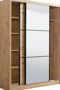 Home affaire Schwebetürenschrank »Navara Kleiderschrank mit Spiegel Wäscheschrank Garderobe« mit großzügiger Innenausstattung, FSC®-zertifiziert, in 3 Breiten