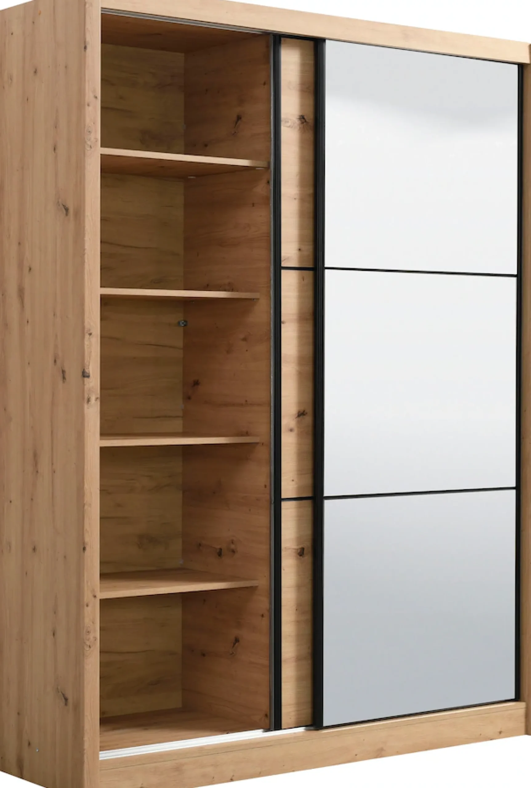 Home affaire Schwebetürenschrank »Navara Kleiderschrank mit Spiegel Wäscheschrank Garderobe« mit großzügiger Innenausstattung, FSC®-zertifiziert, in 3 Breiten