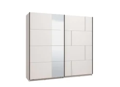 Home affaire Schwebetürenschrank »Aleria Schiebetürenschrank, Kleiderschrank, Wäscheschrank, Garderobe« mit Spiegel, 2 Metallkleiderstangen, in 2 Farben, Breite 220
