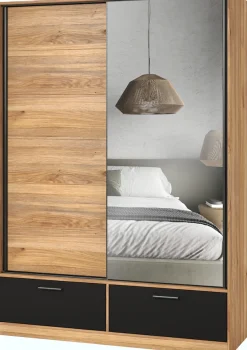 Home affaire Schwebetürenschrank »Faweza,Breite 200 cm, Wäscheschrank incl. kompletter Innenausstattung« Schiebetürenschrank mit Schubladen, Kleiderschrank, Spiegeltür