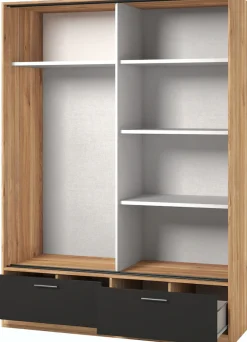 Home affaire Schwebetürenschrank »Faweza,Breite 200 cm, Wäscheschrank incl. kompletter Innenausstattung« Schiebetürenschrank mit Schubladen, Kleiderschrank, Spiegeltür