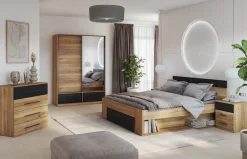 Home affaire Schwebetürenschrank »Faweza,Breite 200 cm, Wäscheschrank incl. kompletter Innenausstattung« Schiebetürenschrank mit Schubladen, Kleiderschrank, Spiegeltür