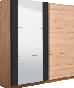 Home affaire Schwebetürenschrank »Sardinia, Kleiderschrank mit Spiegel, FSC®-zertifiziert« inklusive Inneneinteilung, 217x210x62,5cm, ABS Schutzkanten
