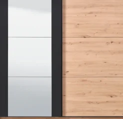 Home affaire Schwebetürenschrank »Sardinia, Kleiderschrank mit Spiegel, FSC®-zertifiziert« inklusive Inneneinteilung, 217x210x62,5cm, ABS Schutzkanten