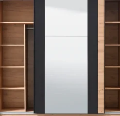 Home affaire Schwebetürenschrank »Sardinia, Kleiderschrank mit Spiegel, FSC®-zertifiziert« inklusive Inneneinteilung, 217x210x62,5cm, ABS Schutzkanten