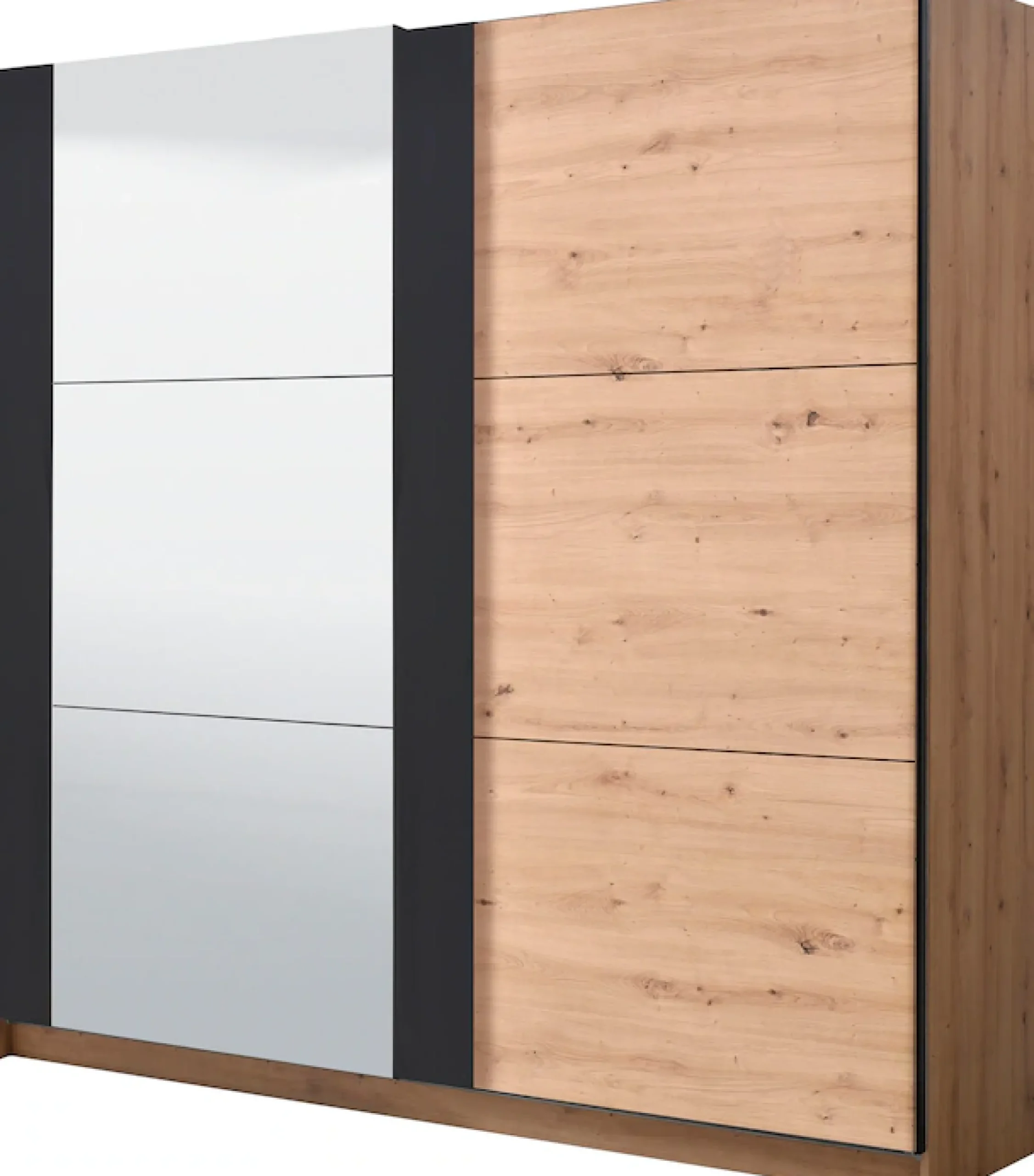 Home affaire Schwebetürenschrank »Sardinia, Kleiderschrank mit Spiegel, FSC®-zertifiziert« inklusive Inneneinteilung, 217x210x62,5cm, ABS Schutzkanten