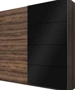 Home affaire Schwebetürenschrank »Galaxy Kleiderschrank, Wäscheschrank 200, 220 oder 270cm breit« INKLUSIVE kompletter Innenausstattung, Metallgriffe und Glasfront