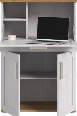 Home affaire Sekretär »COSENZA, Höhe 122 cm, 2 Türen, 1 Klappe, 1 Schubkasten, 5 Fächer« in Landhausoptik, mit weiteren Artikel der Serie kombinierbar,Schreibtisch, Home-Office, Kommode, Schrank, Midischrank