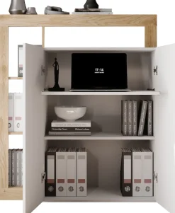 Home affaire Sekretär »Hamburg Breite 108 cm, Höhe 126 cm, 2 Türen, PC-Schrank, Home-Office,« dekorativer Rahmen, Tastaturauszug, Stauraum, Multifunktional
