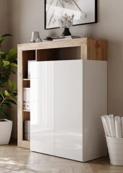 Home affaire Sekretär »Hamburg Breite 108 cm, Höhe 126 cm, 2 Türen, PC-Schrank, Home-Office,« dekorativer Rahmen, Tastaturauszug, Stauraum, Multifunktional