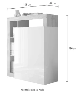 Home affaire Sekretär »Hamburg Breite 108 cm, Höhe 126 cm, 2 Türen, PC-Schrank, Home-Office,« dekorativer Rahmen, Tastaturauszug, Stauraum, Multifunktional