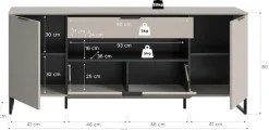 Home affaire Sideboard »ADIO, Breite 185cm, 2 Türen, 1 Schubkasten, 1 Klappe, mit Metall-Kufen« 1 Stk. tlg. Highboard, Kommode, Lowboard, Schrank, Wohnzimmerschrank, Anrichte