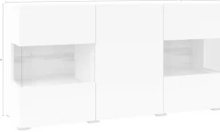 Home affaire Sideboard »Ava, Breite 120 cm, hängend und stehend montierbar« moderne grifflose Kommode, Anrichte, 3Türen, Eckverglasung