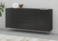Home affaire Sideboard »Ava, Breite 140 cm, hängend und stehend montierbar« moderne grifflose Kommode, Schubladenschrank, 2Türen/3Schubkästen